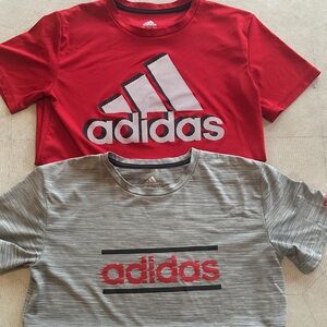 Adidas Kids Red and Gray Short Sleeve Tees